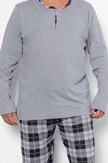 Pyjamas en coton à carreaux Royalfashion pour homme GRANDE TAILLE