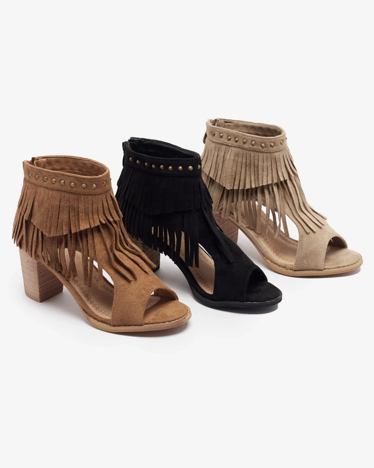 Sandales à glands pour femmes marron clair Dovsi- Footwear