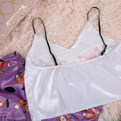 Pyjama femme renard violet - Vêtements