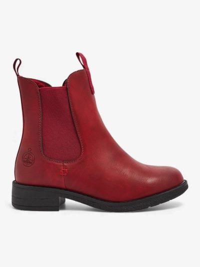 Bottines pour Femmes Aurora Rouges en Cuir Élégantes pour l'Automne