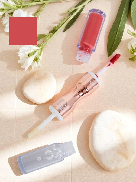 Rouge à lèvres et gloss transparent 2-en-1 Rose Transparent