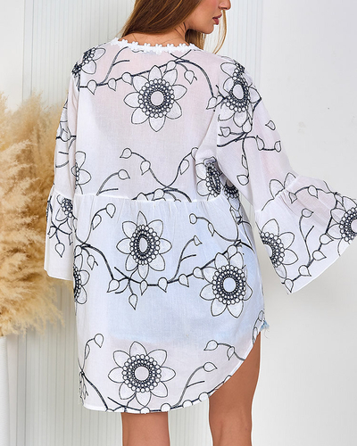 Royalfashion Chemise oversize brodée pour femme