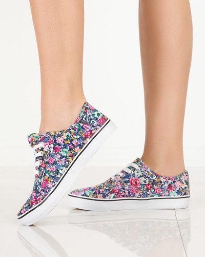 OUTLET Baskets fleuries bleu marine pour femme Surfi - Footwear