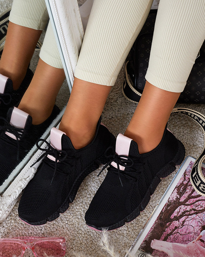 Chaussures de sport femme Bommgi noires et roses - Footwear