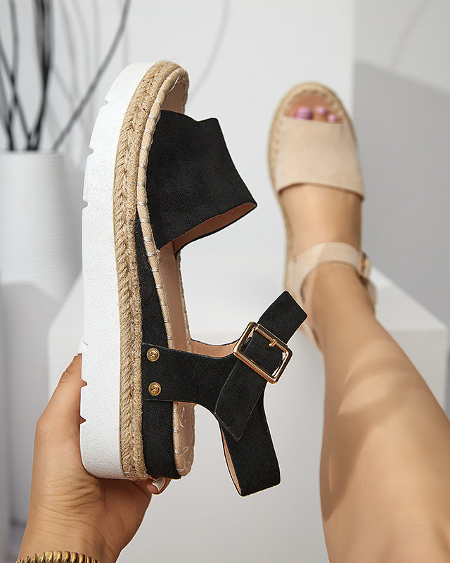 OUTLET Sandales compensées beiges pour femmes Setovia - Chaussures