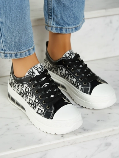 Sneakers Livia en Noir et Blanc avec Plateforme