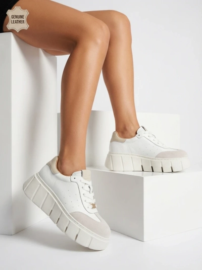 Baskets de sport pour femmes en cuir naturel Taures