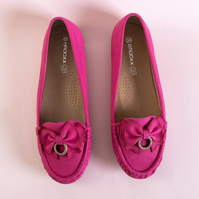 Mocassins femme fuchsia à nœud Emari - Chaussures