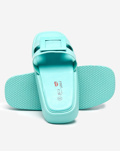 Chaussons femme menthe avec ornement Zegor - Chaussures