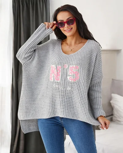 Pull en acrylique tricoté pour femmes Royalfashion avec imprimés