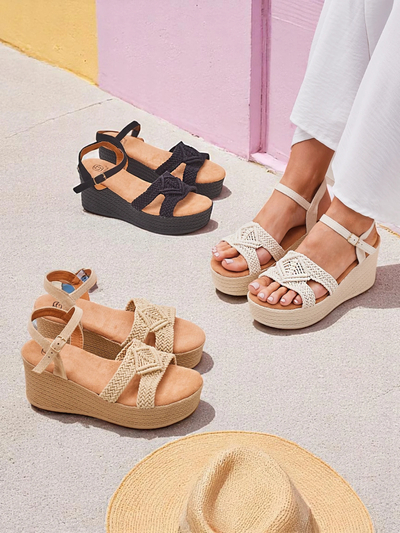 Royalfashion Sandales compensées femme tressées Sunny Day
