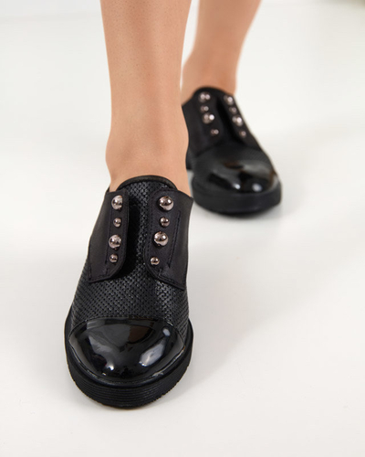 OUTLET Chaussures en cuir écologique pour femmes noires Sudi- Footwear