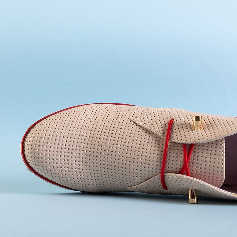 OUTLET Chaussures femme beiges avec une tige ajourée Lydie - Footwear