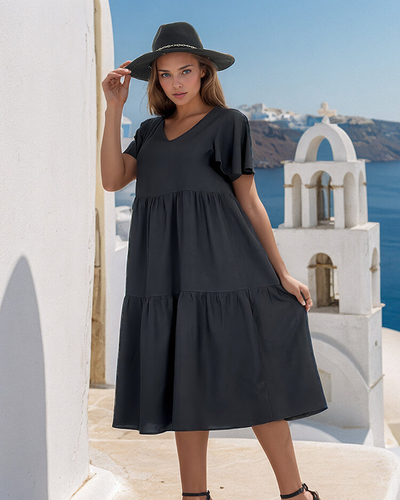 Royalfashion Robe midi simple pour femme