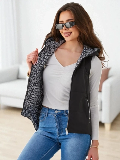 Royalfashion Long gilet matelassé pour femmes