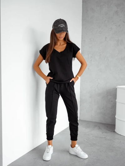 Ensemble décontracté en coton pour femmes Royalfashion avec des manches courtes