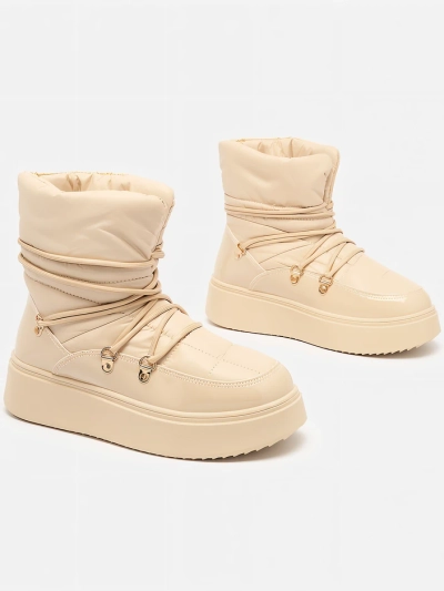 Royalfashion Bottes de neige à enfiler pour femme en beige Dabenda