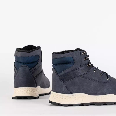 OUTLET Bottines chaudes homme bleu marine Nuok - Chaussures