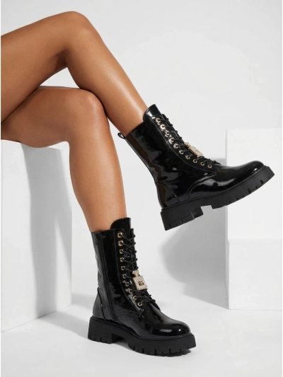 Bottines Femme Luna Noires en Cuir Élégantes pour l'Automne
