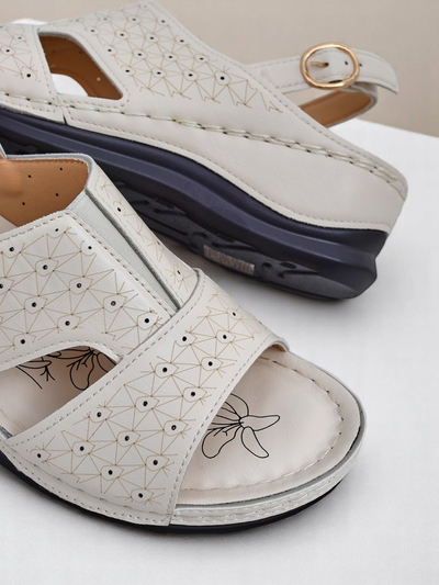 Sandales Royalfashion pour femmes, petite semelle compensée Comfort Chic