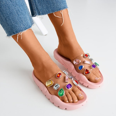 Chaussons rose clair avec galets Tamarice - Footwear