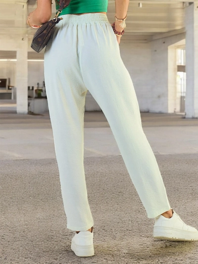 Royalfashion Pantalon large en tissu pour femme