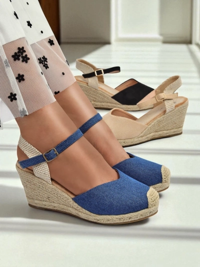 Royalfashion Sandales compensées pour femme Solara Espadrilles