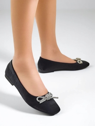 Royalfashion Ballerines pour femmes avec un nœud et brillance Ofenal