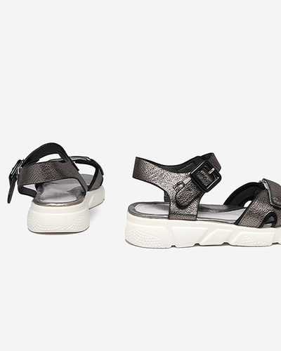 Sandales fille brillantes graphite Jenilo - Chaussures