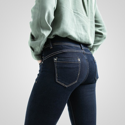 Pantalon fil or bleu marine - Pantalon