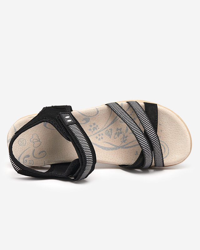 OUTLET Sandales à semelles plates noires pour femmes Weirovi- Shoes