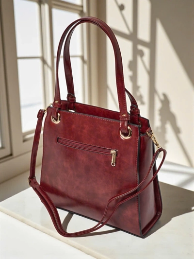 Sac à main shopper pour femmes en cuir écologique Silent Raven