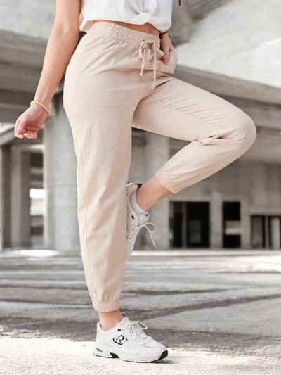 Pantalons Royalfashion pour femmes avec un élastique au bas des jambes
