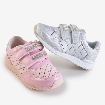 Chaussures de sport ajourées pour enfants roses avec décorations Oksa - Footwear