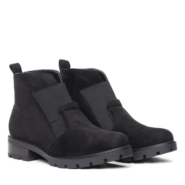 Czarne botki zamszowe Aranza- Obuwie