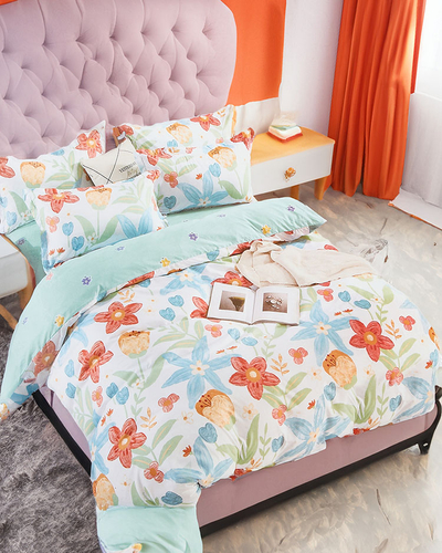 Royalfashion Literie fleurie 160x200 set de 3 PIÈCES