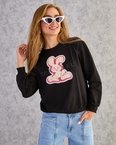 Royalfashion Sweat-shirt en coton à imprimé fin pour femme