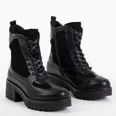 Bottes noires élégantes avec embossage Rioko - Chaussures