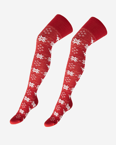 Chaussettes de Noël pour femmes en bordeaux- Sous-vêtements