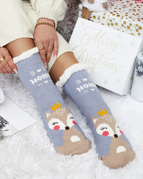 Royalfashion Chaussettes d'hiver pour femmes avec motif de Noël