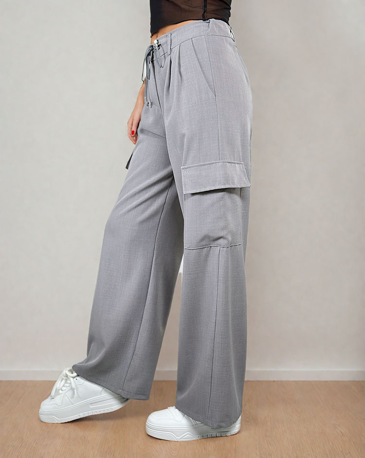 Royalfashion Pantalon large pour femme avec poches