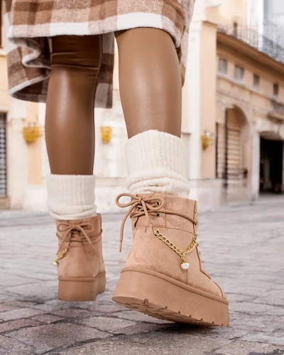 Royalfashion Bottes Woruces à lacets pour femmes
