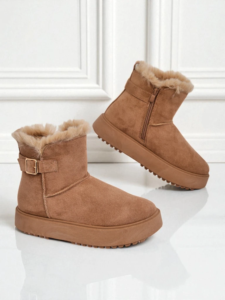 Royalfashion Bottes courtes style bottes de neige pour femmes Winter Crest