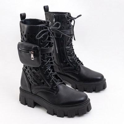 Bottines ajourées Fasha noires. Chaussures