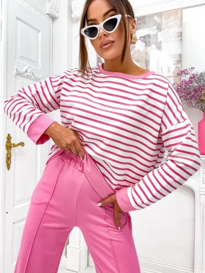 Ensemble rayé en coton Royalfashion pour femmes avec pantalon large