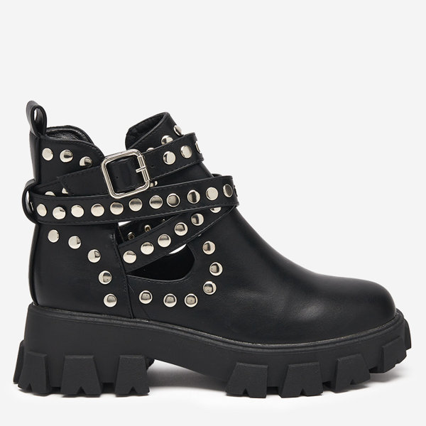 OUTLET Bottines noires pour femme sur semelle plus épaisse Alaros- Shoes
