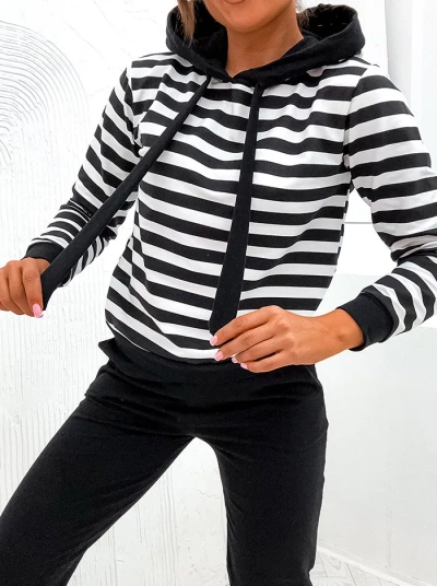 Royalfashion Ensemble coton rayé pour femme