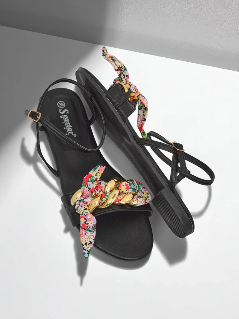 Royalfashion Sandales plates pour femmes BareLuxe