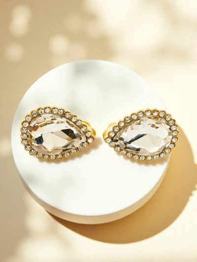 Royalfashion Boucles d’oreilles à clip pour femmes avec cristal et zirconium cubique
