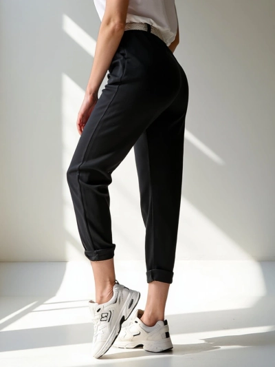 Pantalon droit pour femme Royalfashion avec ceinture